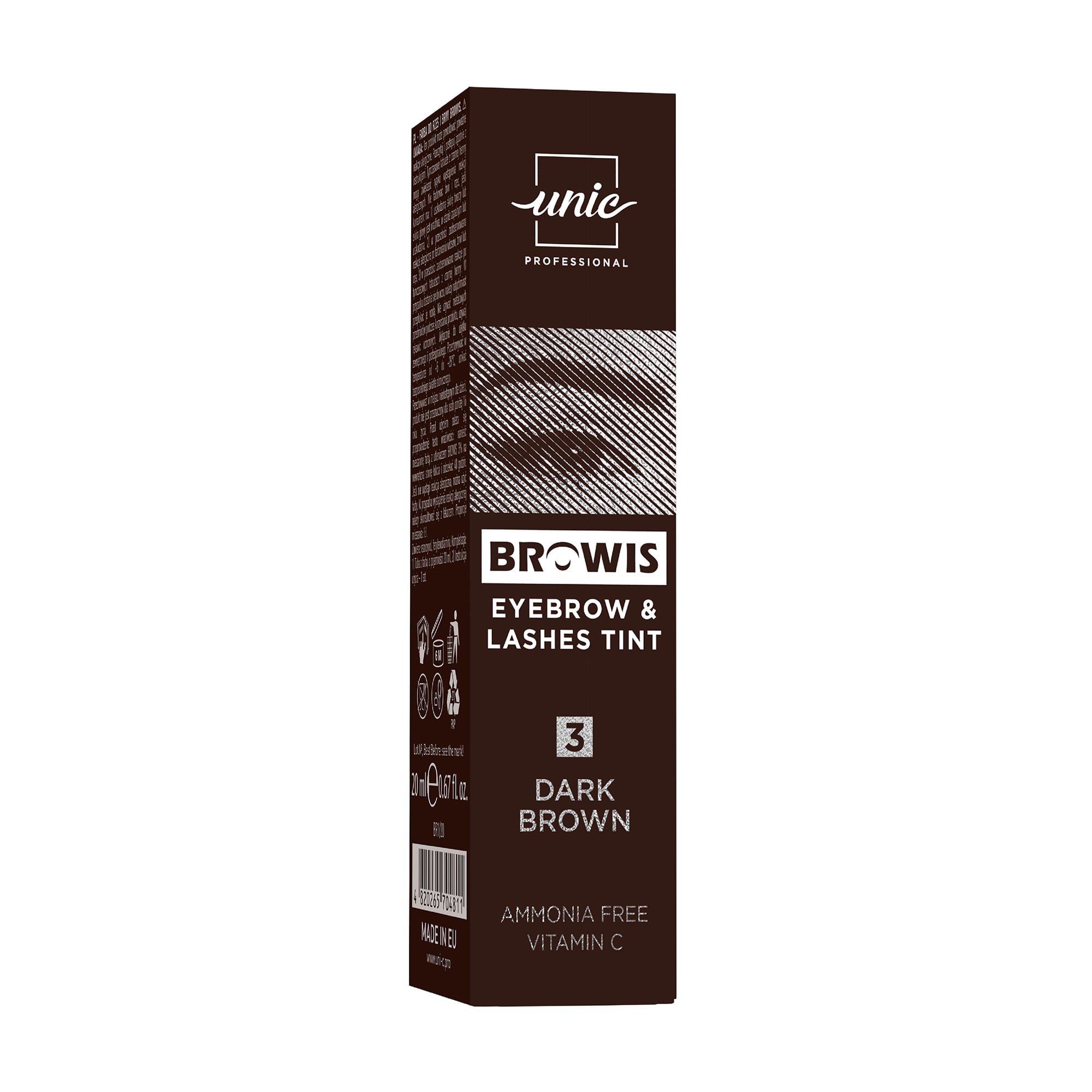 

Фарба для вій та брів Unic Browis Eyebrow & Lashes Tint 3 Dark Brown, 20 мл
