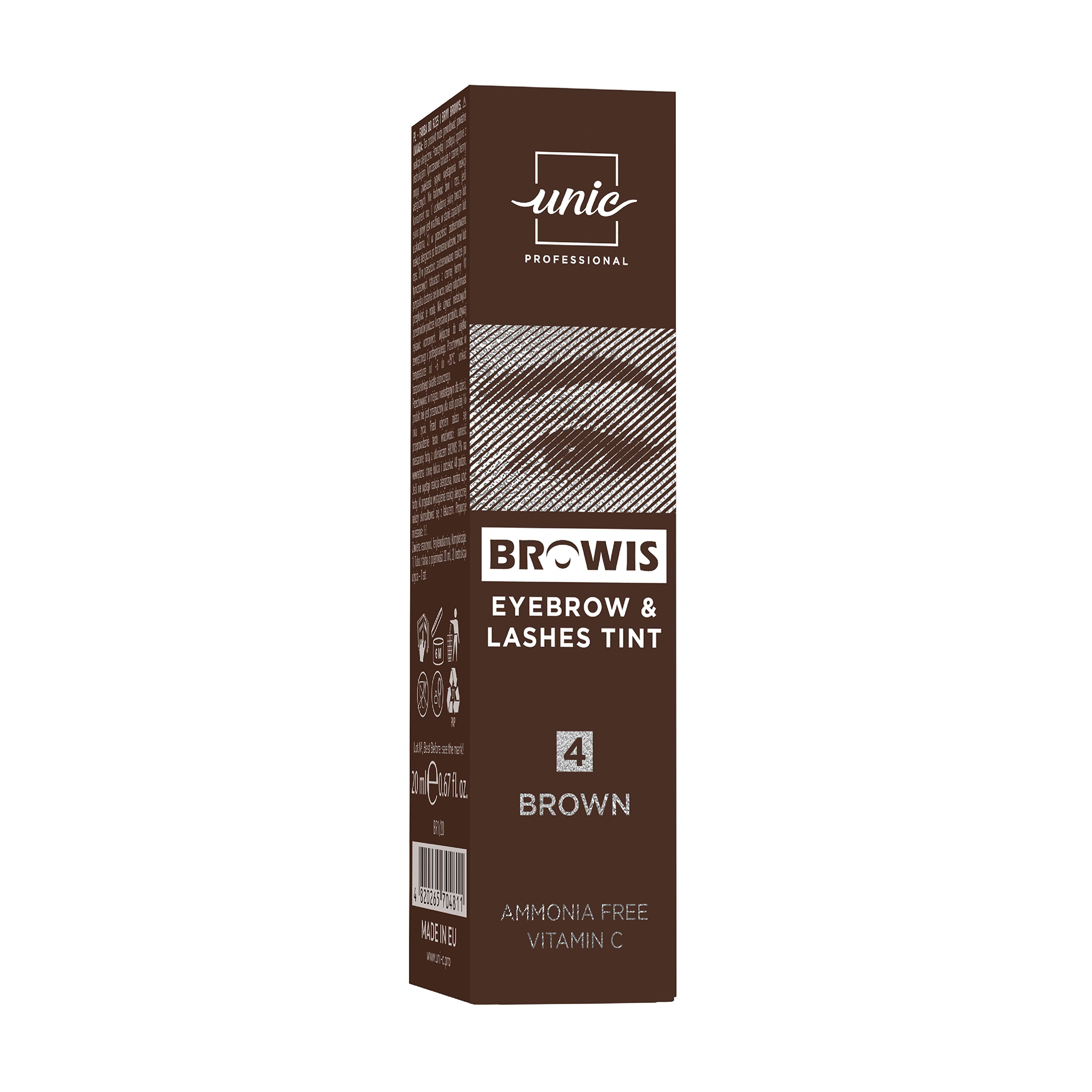 

Фарба для вій та брів Unic Browis Eyebrow & Lashes Tint 4 Brown, 20 мл