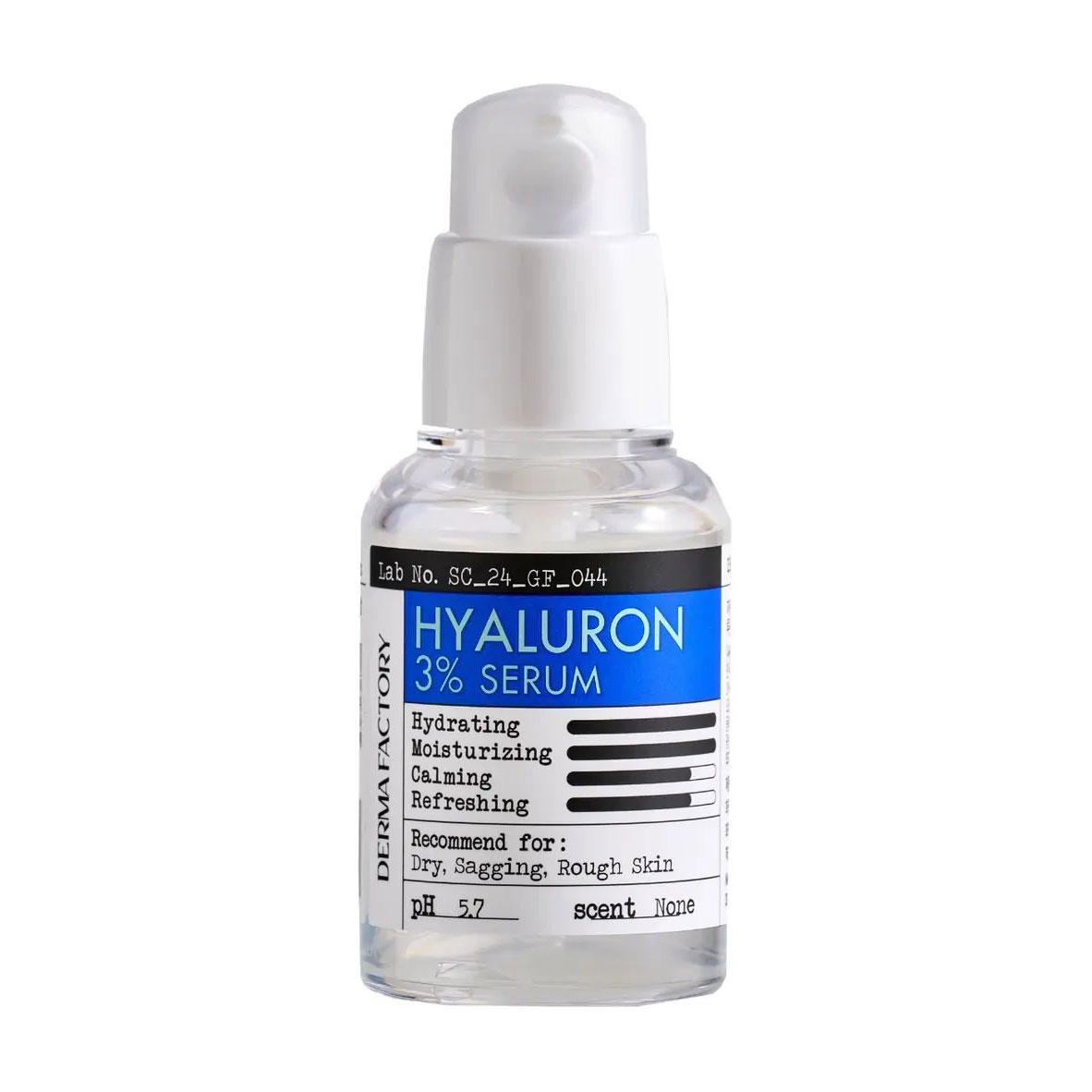 

Зволожувальна та ревіталізувальна сироватка для обличчя Derma Factory Hyaluron 3% Serum, 30 мл