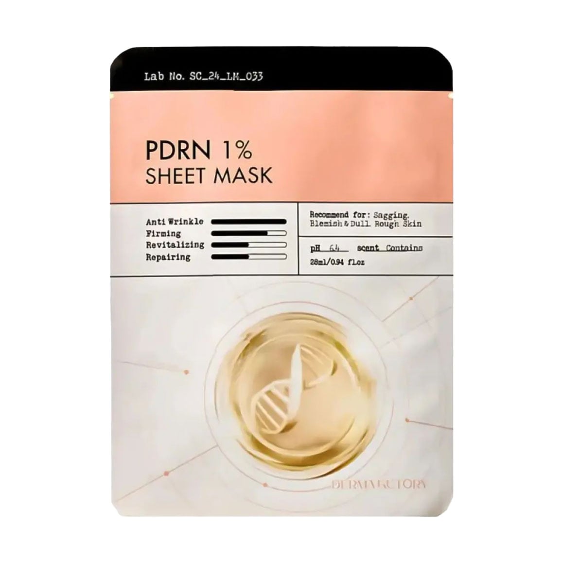 

Оновлювальна та регенерувальна тканинна маска для обличчя Derma Factory PDRN 1% Sheet Mask, 28 мл