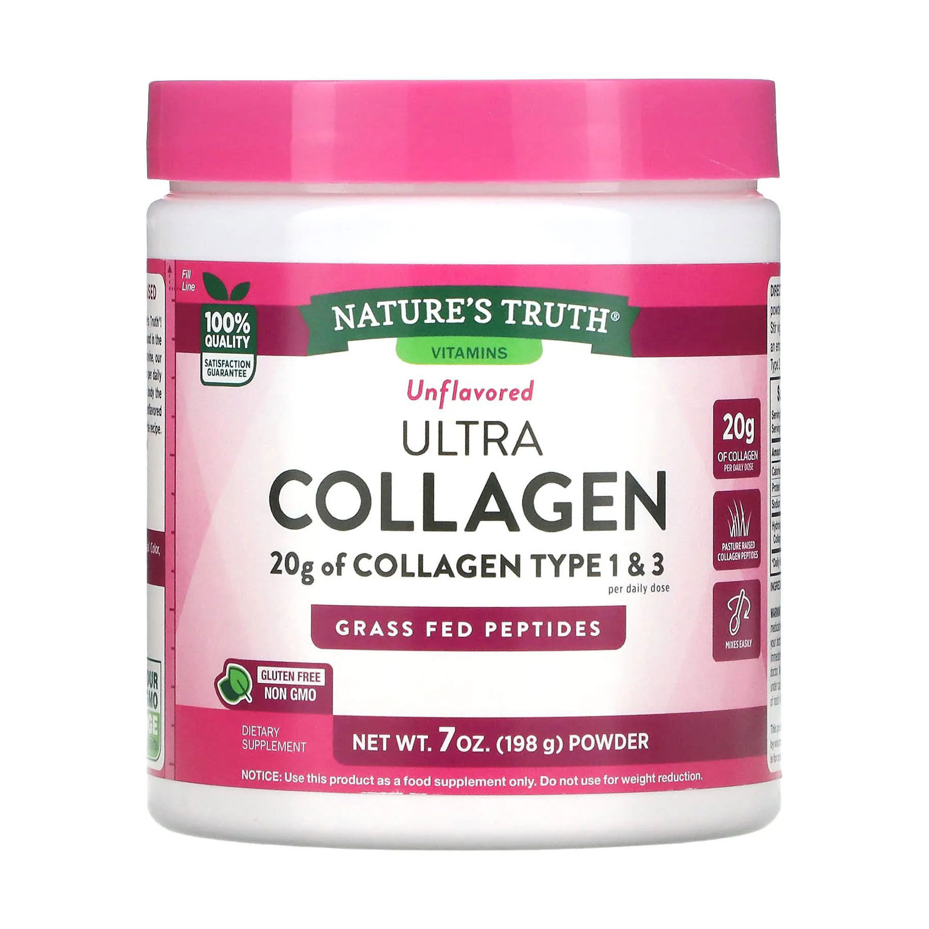 

Колаген Nature's Truth Ultra Collagen Type I & III без ароматизаторів, в порошку, 198 г
