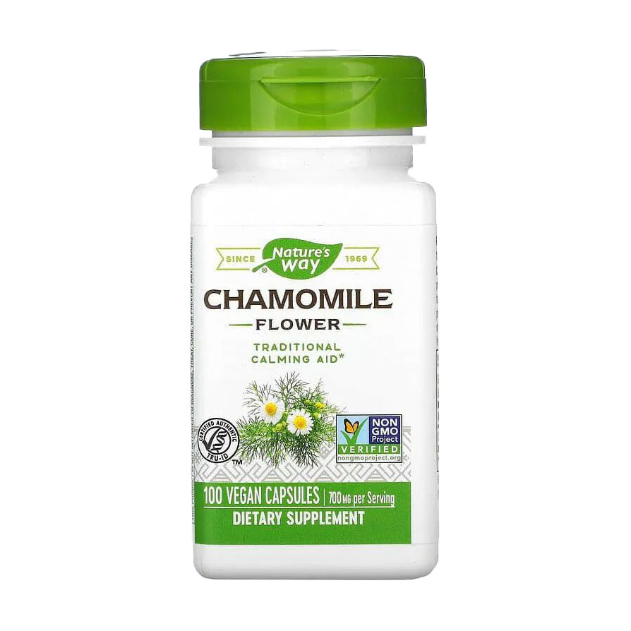 

Ромашка Nature's Way Chamomile Flower 700 мг, 100 веганських капсул