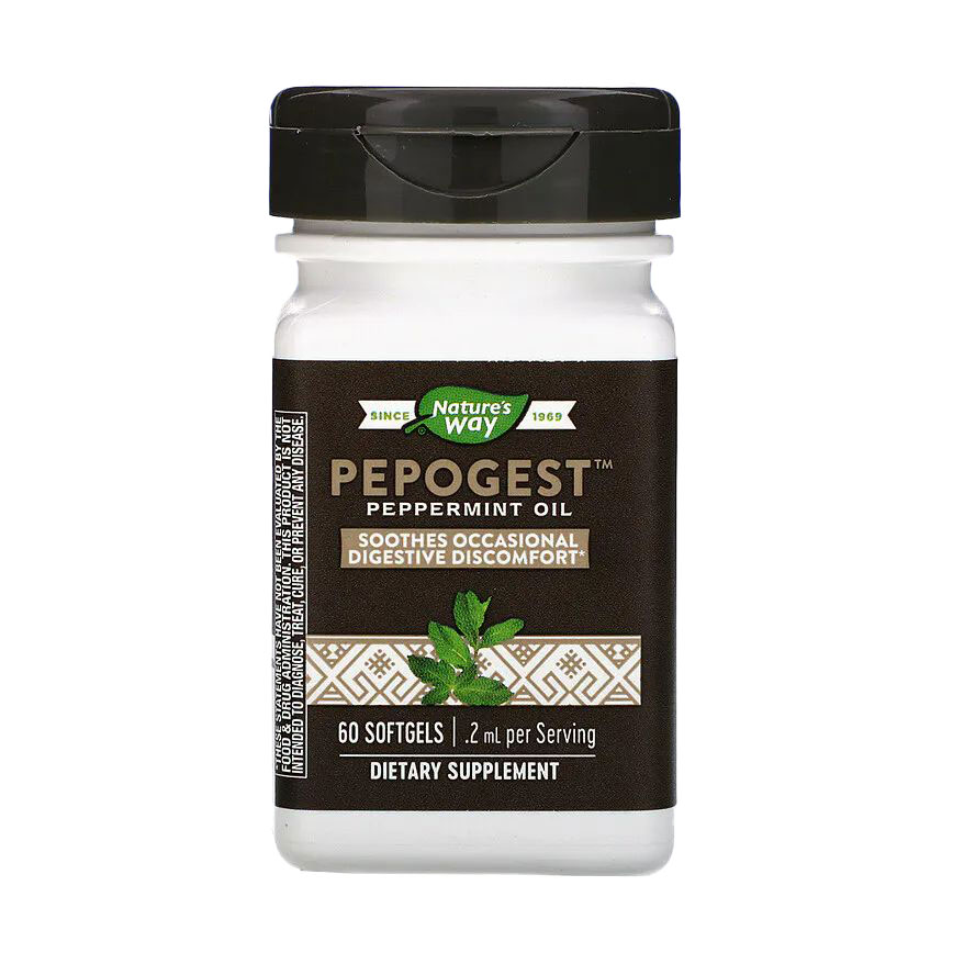 

Олія м'яти Nature's Way Pepogest Peppermint Oil, 60 гелевих капсул