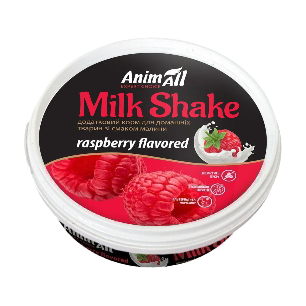 

Додатковий корм для домашніх тварин AnimAll Milk Shake зі смаком малини, 30 г