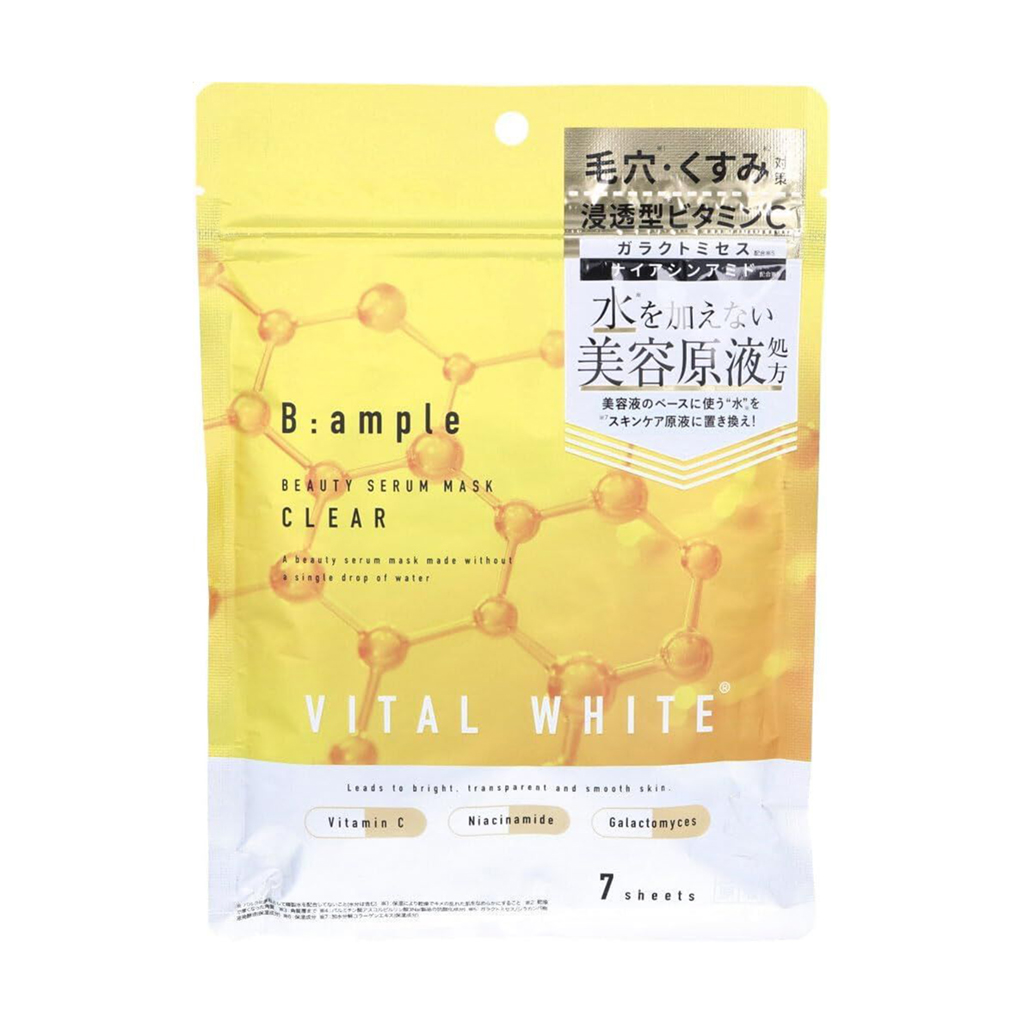 

Тканинна маска для обличчя Cosmetex Roland B:ample Vital White Beauty Serum Mask Clear, 7 шт