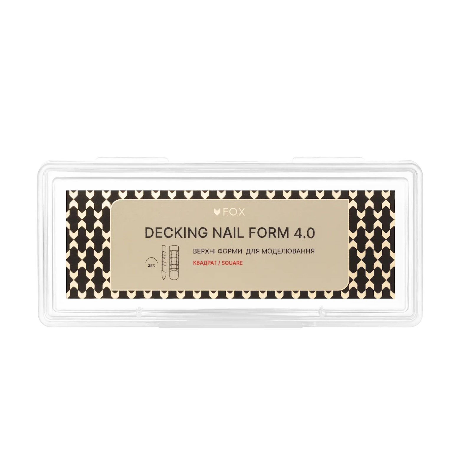 

Верхні форми для моделювання нігтів F.O.X Decking Nail Form 2.0 Квадрат, 24 шт (FDNS)