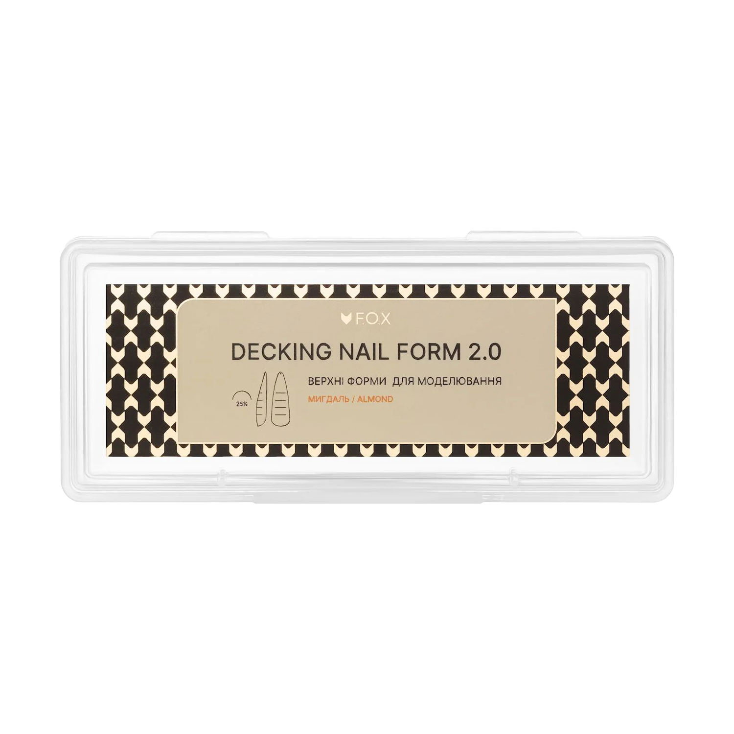 

Верхні форми для моделювання нігтів F.O.X Decking Nail Form 2.0 Мигдаль, 24 шт (FDNAL)