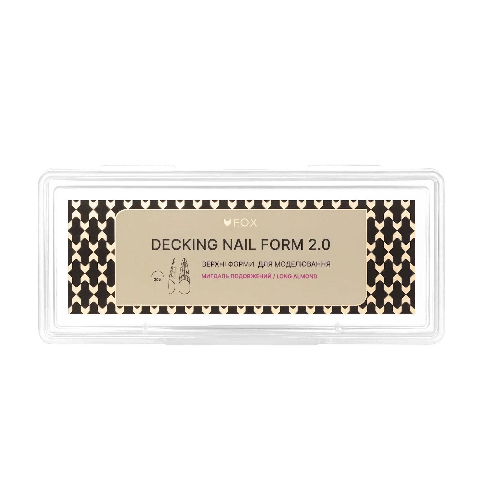 

Верхні форми для моделювання нігтів F.O.X Decking Nail Form 2.0 Мигдаль подовжений, 24 шт (FDNLA)