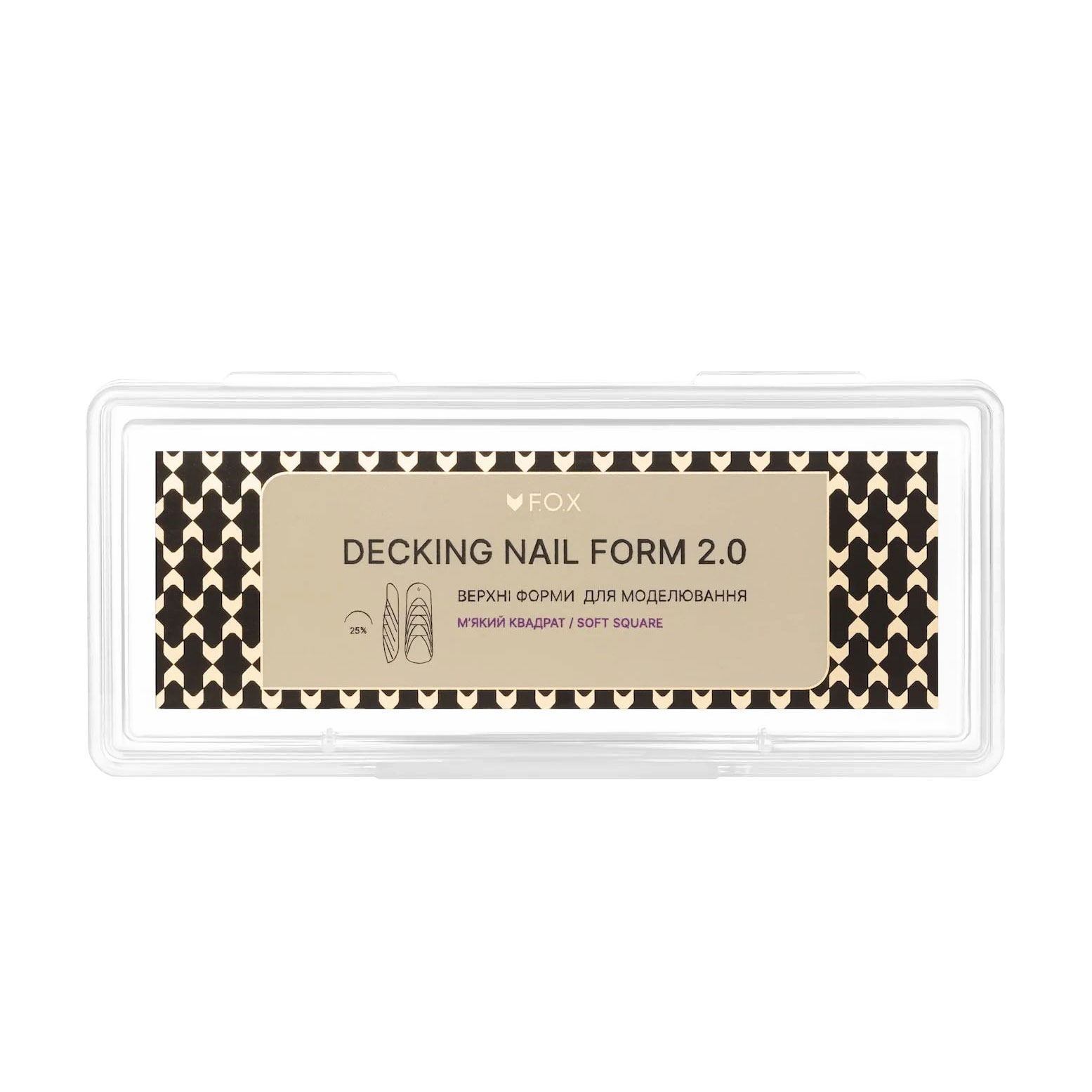 

Верхні форми для моделювання нігтів F.O.X Decking Nail Form 2.0 М'який квадрат, 24 шт (FDNSS)