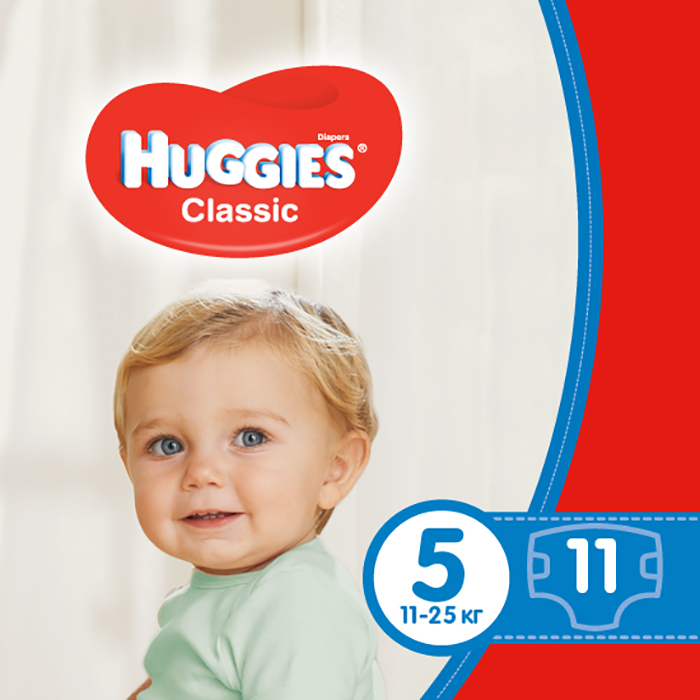 

Підгузки Huggies Classic розмір 5 (11-25 кг), 11 шт