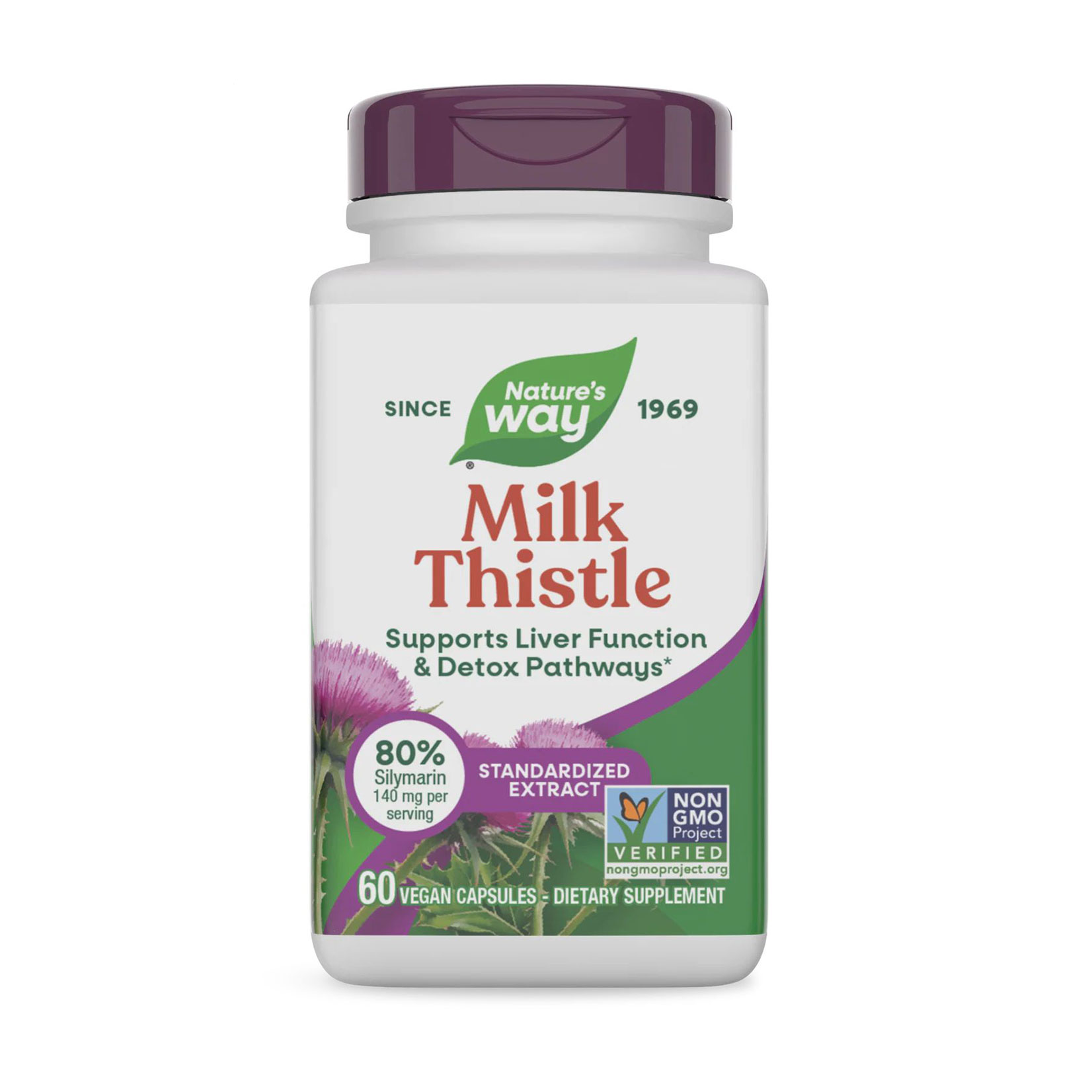 

Розторопша плямиста Nature's Way Milk Thistle, 60 веганських капсул