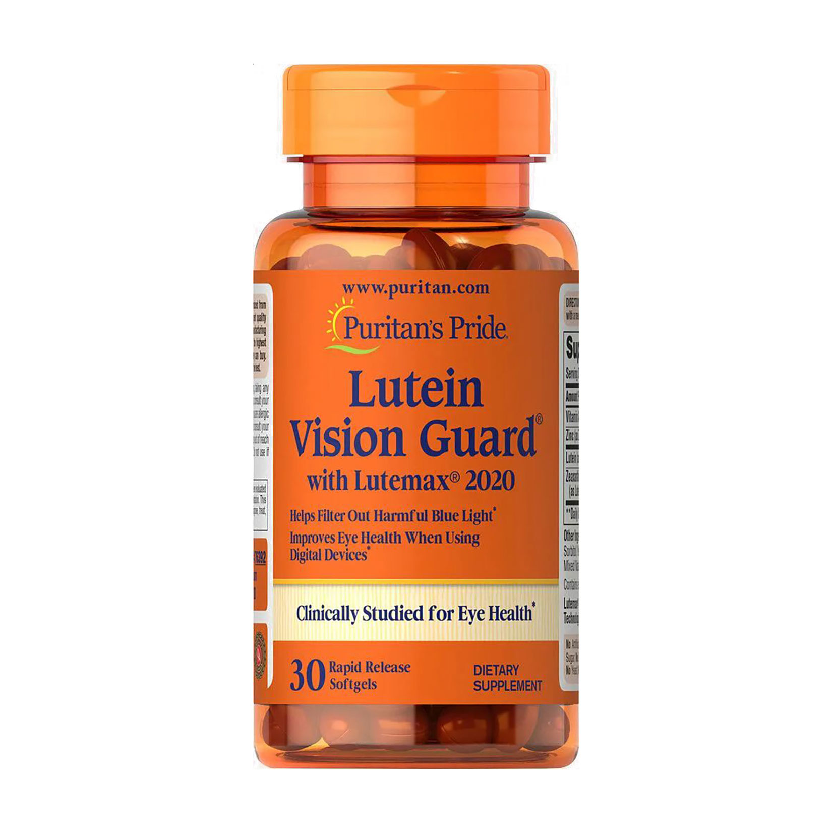 

Лютеїн із зеаксантином та цинком Puritan's Pride Lutein Vision Guard, 30 гелевих капсул