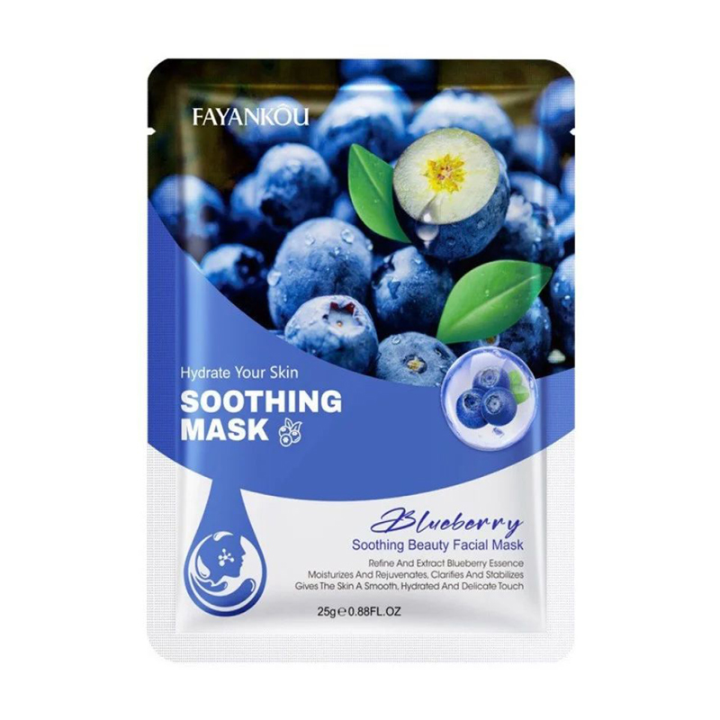 

Тканинна маска для обличчя Fayankou Blueberry Soothing Beauty Facial Mask, 25 г