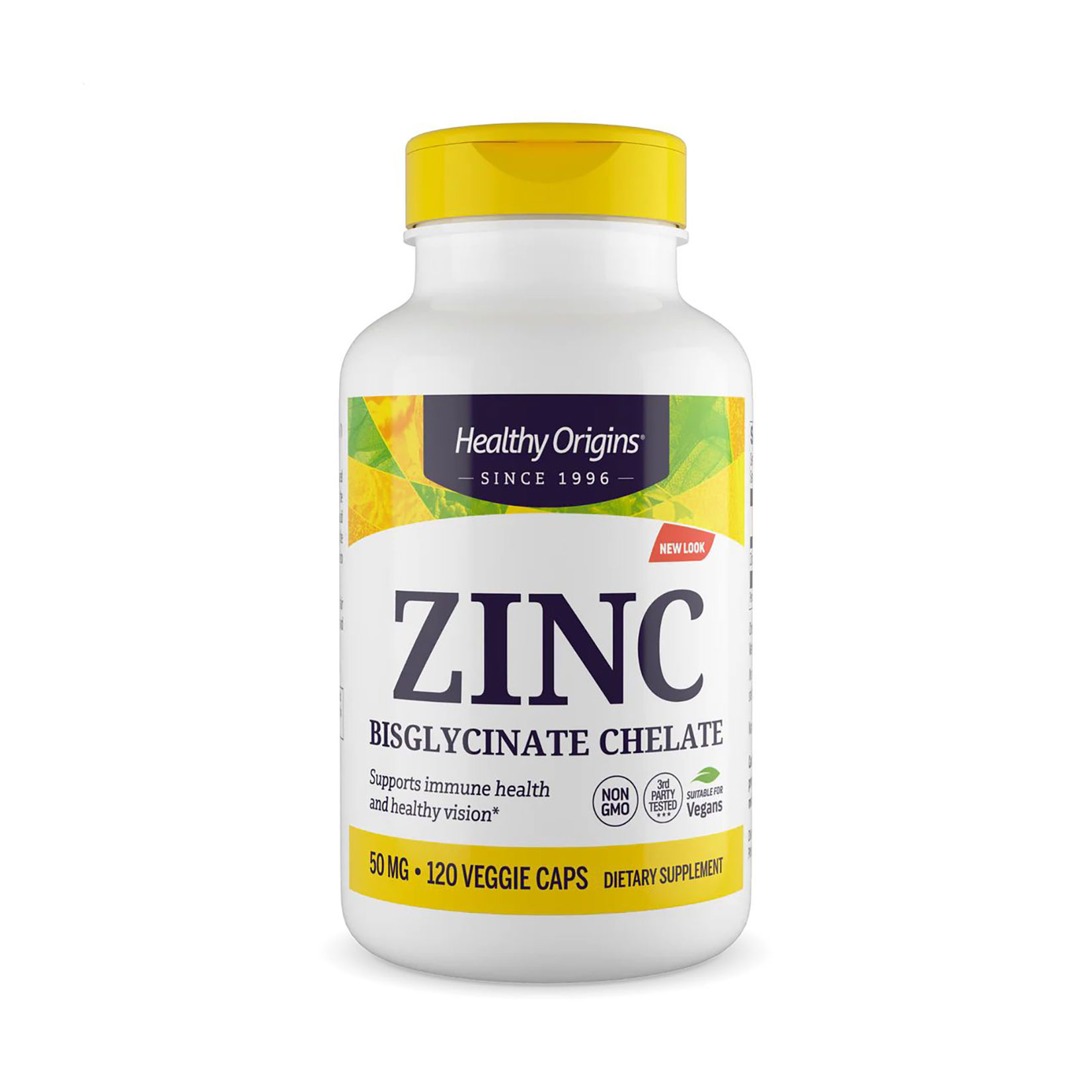 

Цинк бісгліцинат Healthy Origins Zinc Bisglycinate Chelate 50 мг, 120 вегетаріанських капсул