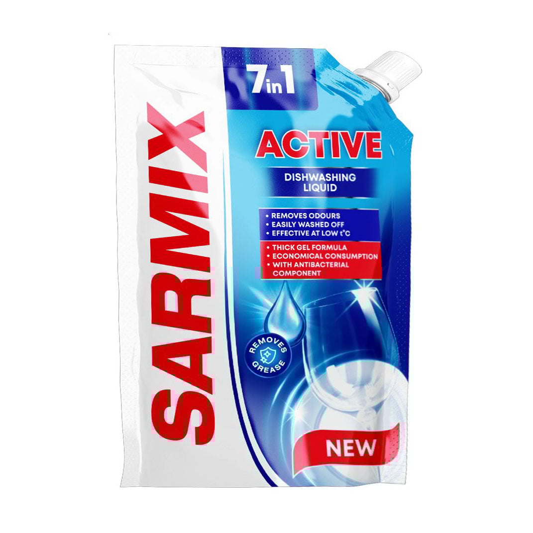 

Гель для миття посуду 7 в 1 Sarmix Актив, 450 мл (дойпак)