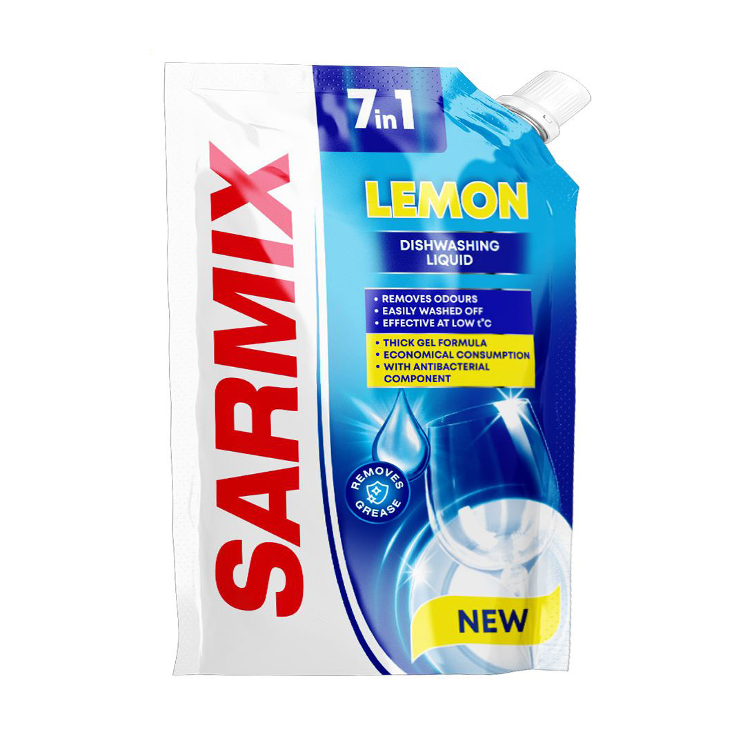 

Гель для миття посуду 7 в 1 Sarmix Лимон, 450 мл (дойпак)