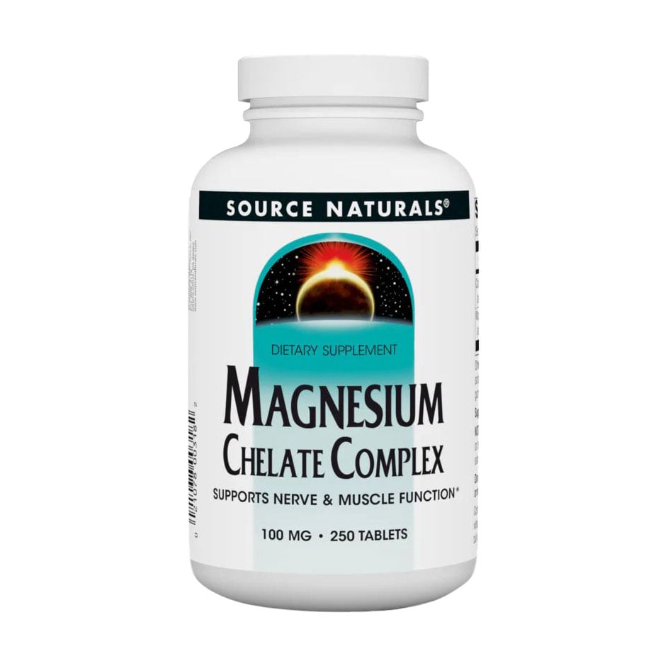 

Магній хелат Source Naturals Magnesium Chelate, 100 мг, 250 таблеток