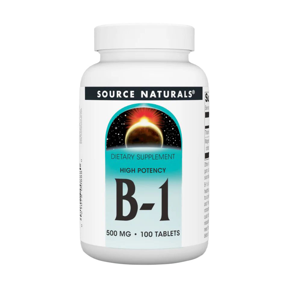 

Тіамін (В1) Source Naturals B-1 High Potency, 500 мг, 100 таблеток