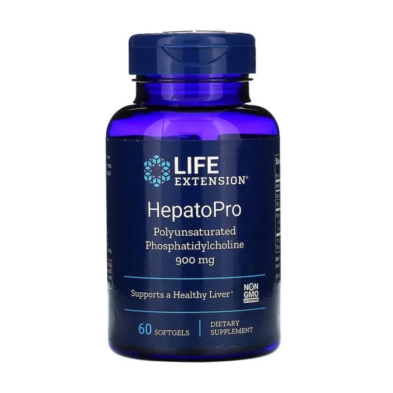 

Фосфатидилхолін Life Extension HepatoPro Polyunsaturated Phosphatidylcholine 900 мг, 60 гелевих капсул