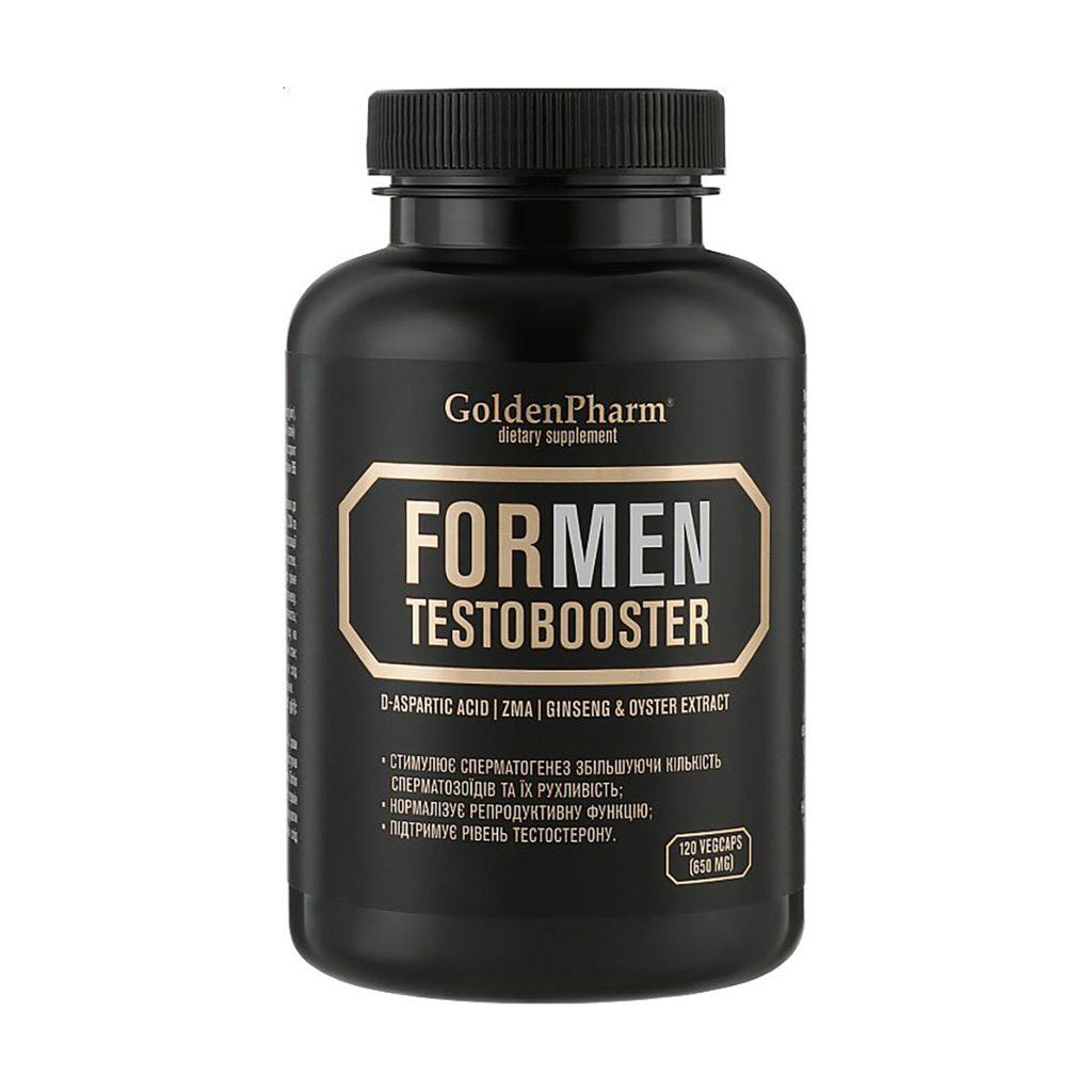 

Чоловічий комплекс Golden Pharm Testobooster for Men, 120 вегетаріанських капсул