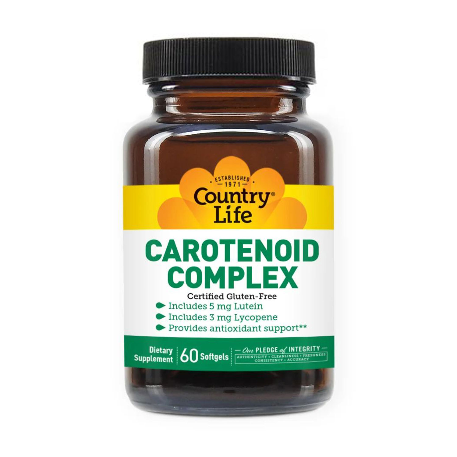 

Каротиноїди Country Life Carotenoid Complex, 60 гелевих капсул