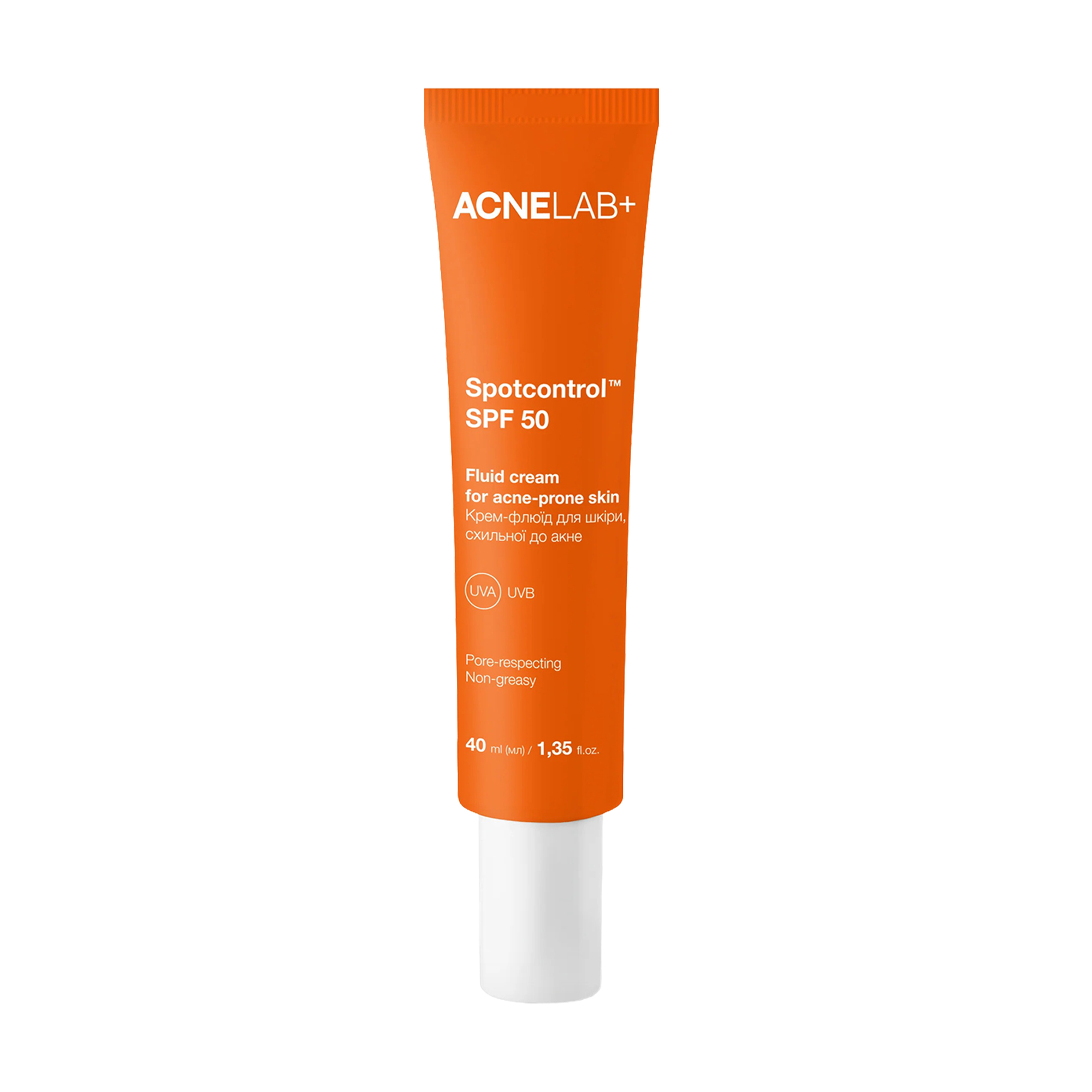 

Уцінка! Крем-флюїд для обличчя ACNELAB+ Spotcontrol Fluid Cream For Acne-Prone Skin, SPF 50, для шкіри, схильної до акне, 40 мл
