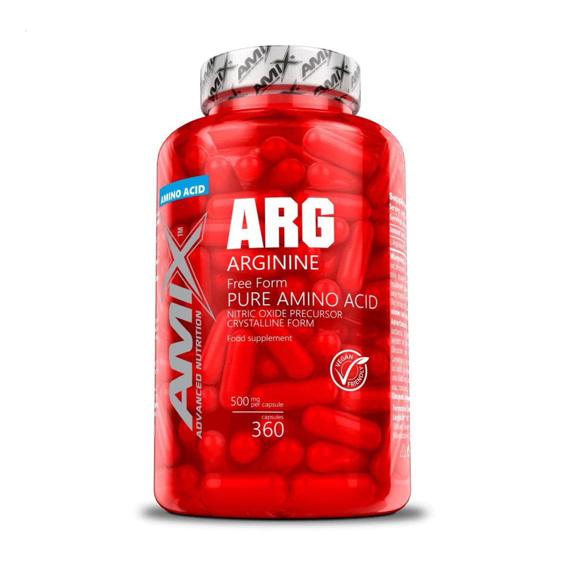 

Аргінін AMIX Arginine Pure Amino Acid, 500 мг, 360 капсул