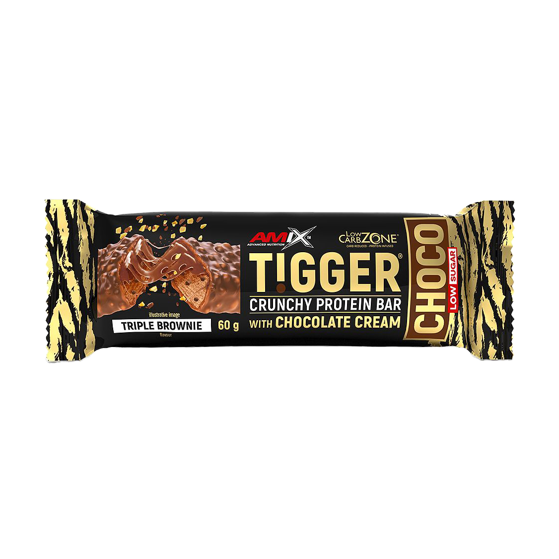 

Протеїновий батончик Amix Nutrition TiggerZero Crunchy Protein Bar Потрійний брауні, 60 г