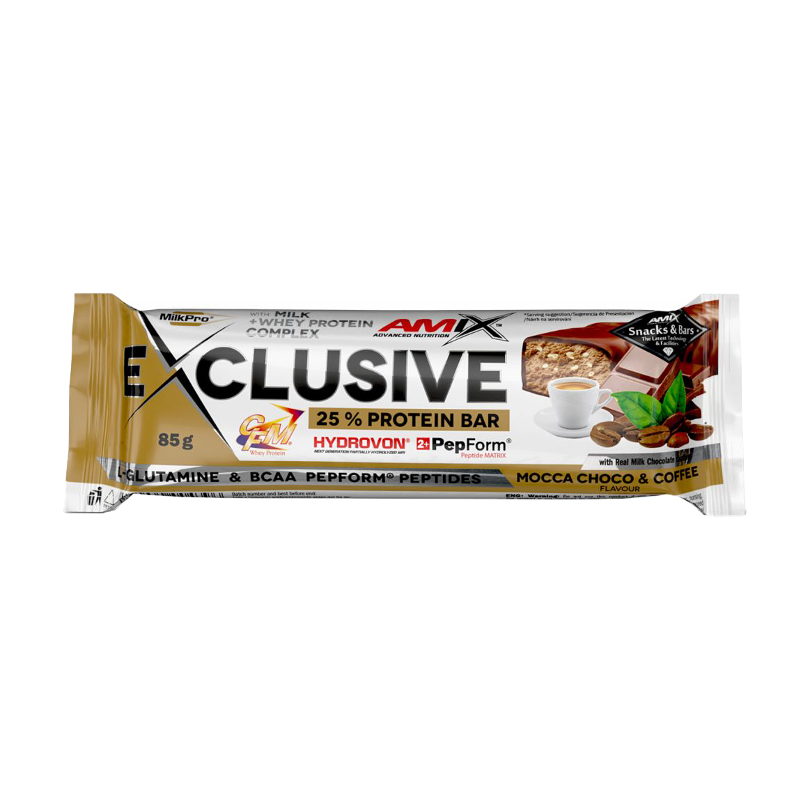 

Протеїновий батончик Amix Nutrition Exclusive 25% Protein Bar Мокко-шоко-кава, 85 г