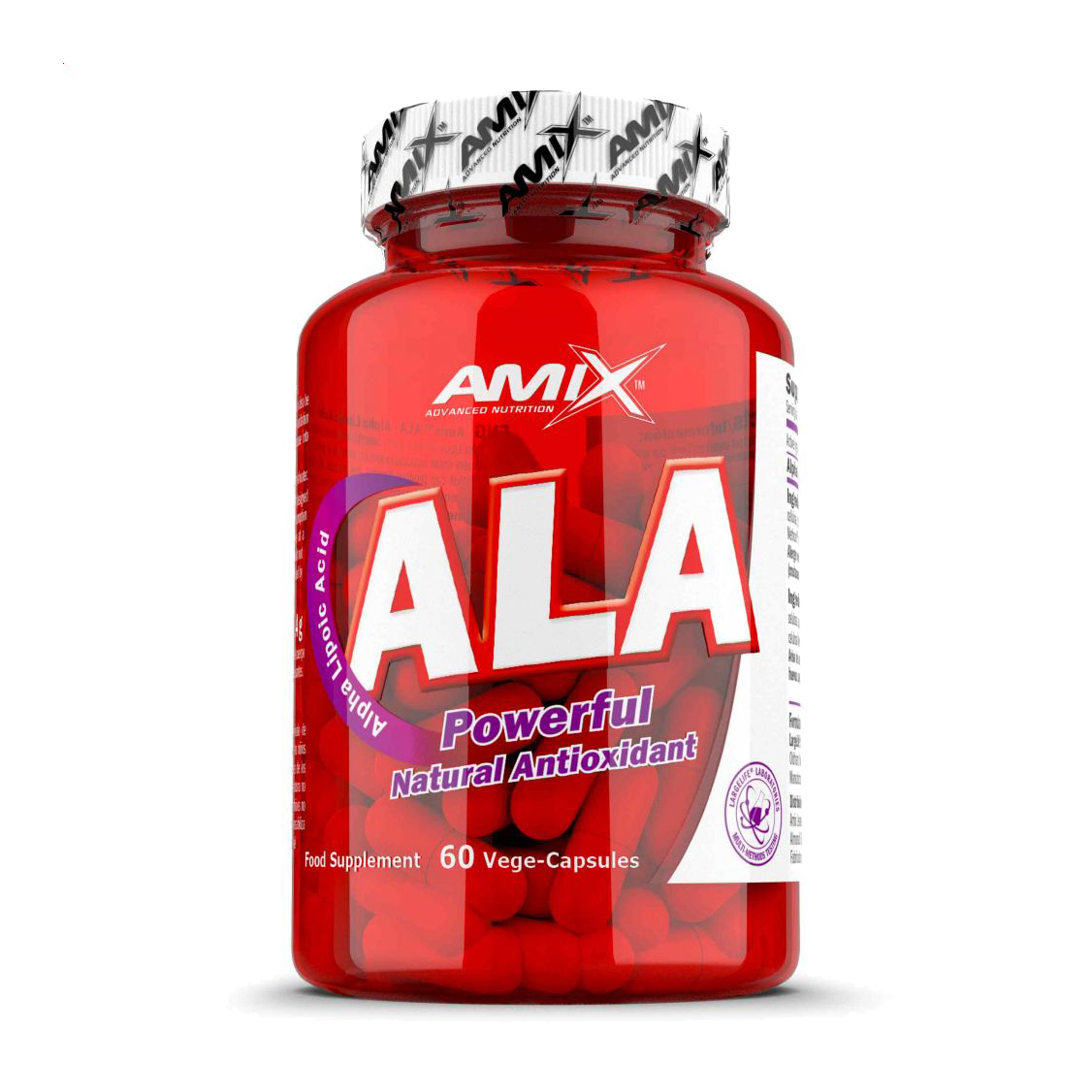 

Альфа-ліпоєва кислота Amix Nutrition ALA, 200 мг, 60 вегетаріанських капсул