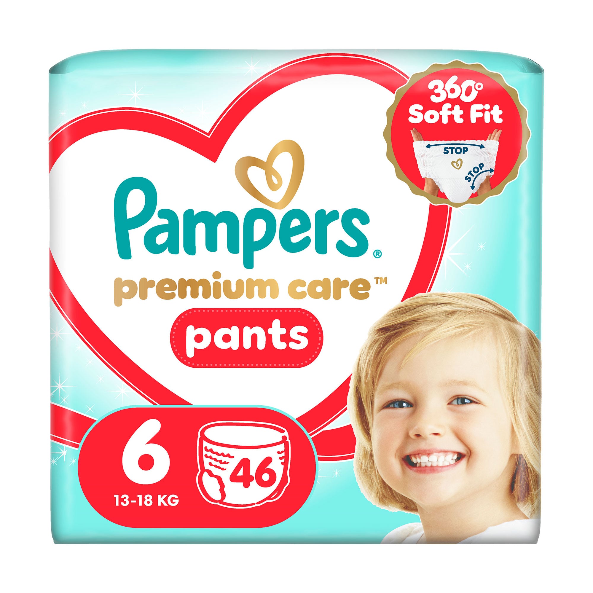 

Підгузки-трусики Pampers Premium Care Pants розмір 6 (13-18 кг), 46 шт