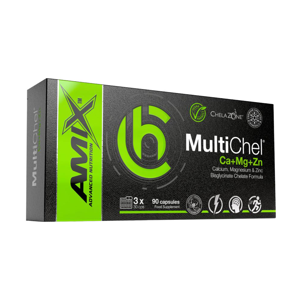 

Кальцій + магній + цинк Amix Nutrition ChelaZone MultiChel Ca + Mg + Zn, 90 капсул