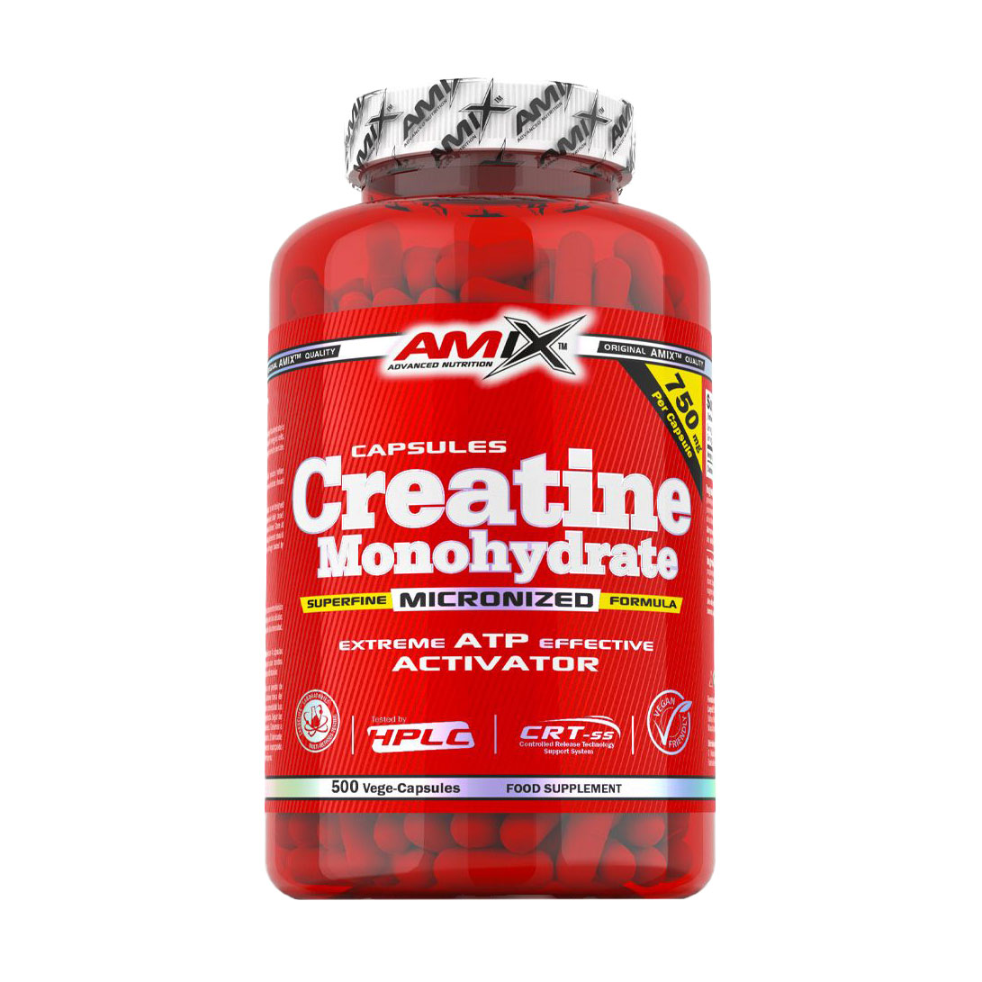 

Креатин моногідрат Amix Nutrition Creatine Monohydrate 750 мг, 500 вегетаріанських капсул