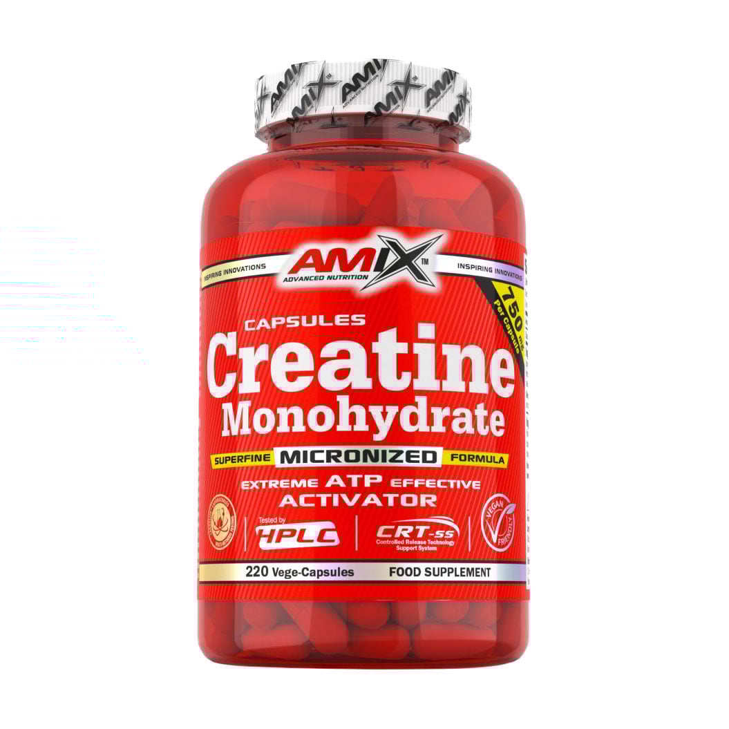 

Креатин моногідрат Amix Nutrition Creatine Monohydrate 750 мг, 220 вегетаріанських капсул