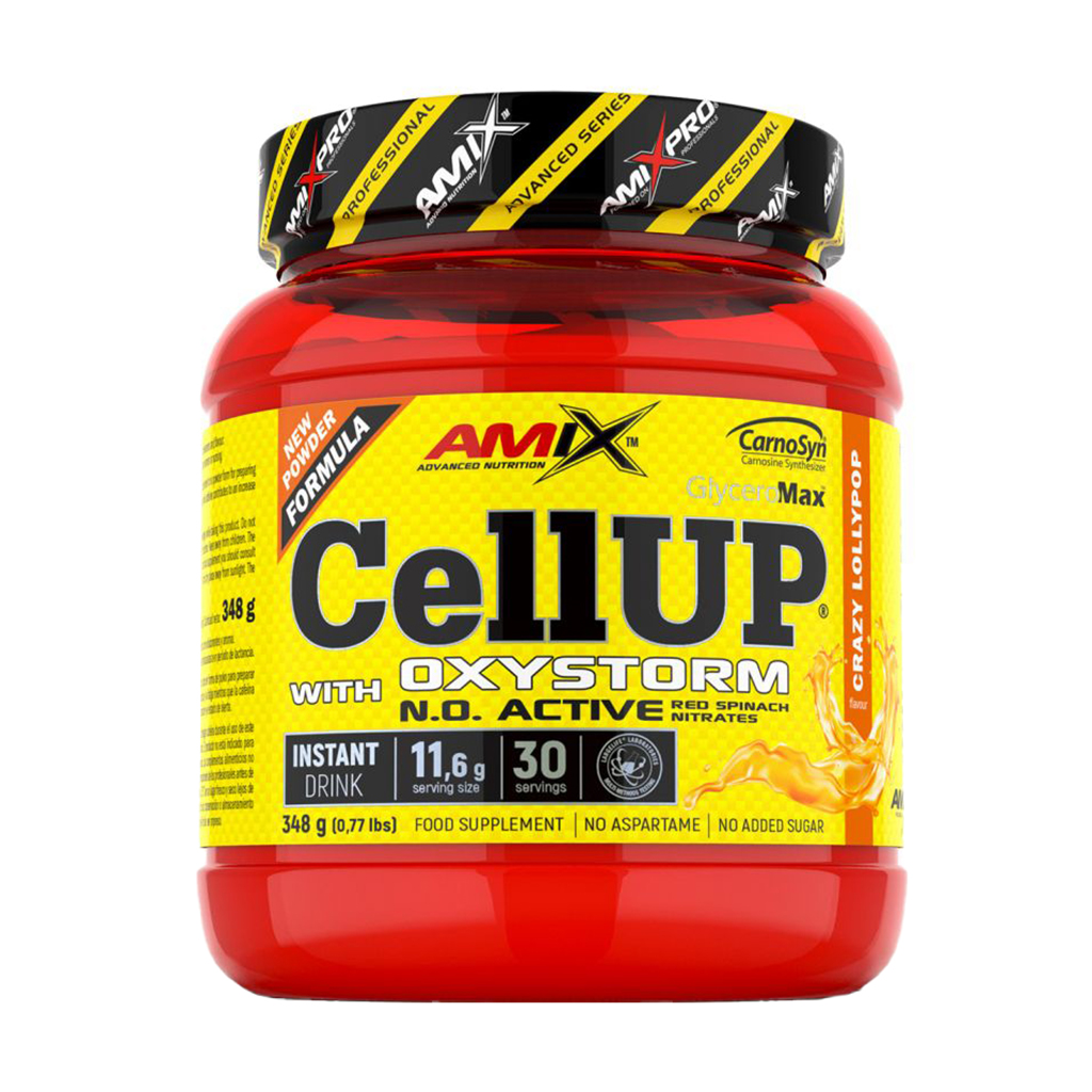 

Передтренувальний комплекс Amix Nutrition CellUP With Oxystorm Божевільний льодяник, в порошку, 348 г