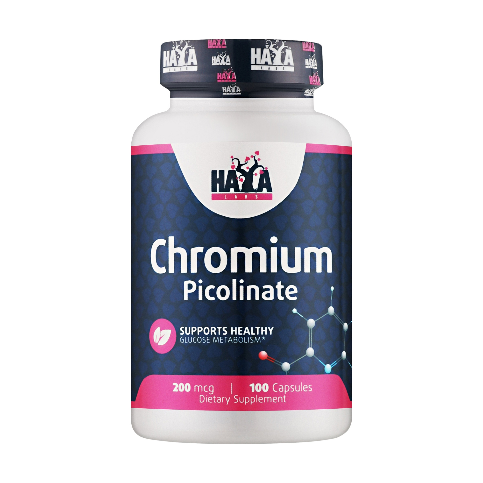 

Піколінат хрому Haya Labs Chromium Picolinate 200 мкг, 100 капсул