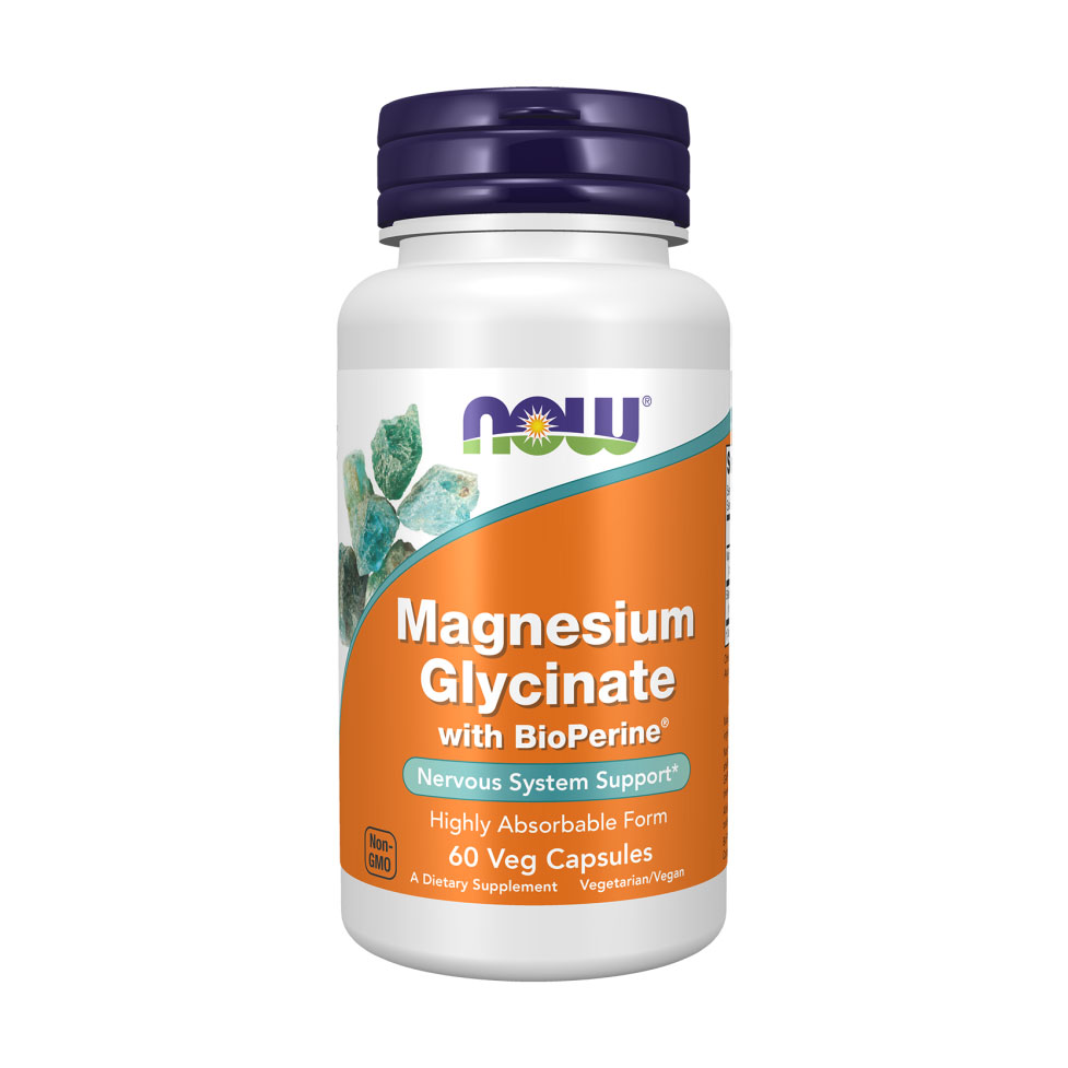 

Магній гліцинат з біоперином NOW foods Magnesium Glycinate with BioPerine, 60 вегетаріанських капсул