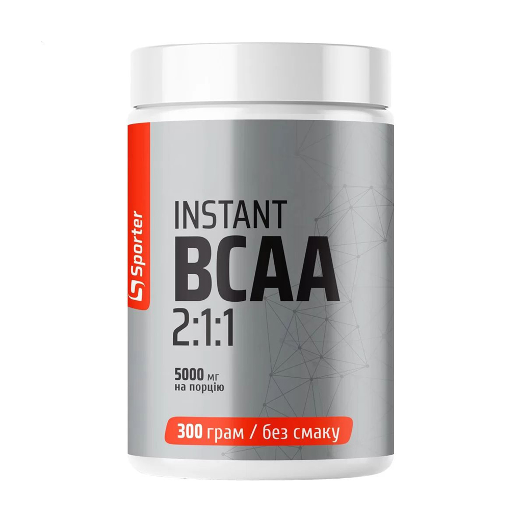 

Амінокислоти Sporter BCAA Instant 2:1:1 Без смаку, в порошку, 300 г