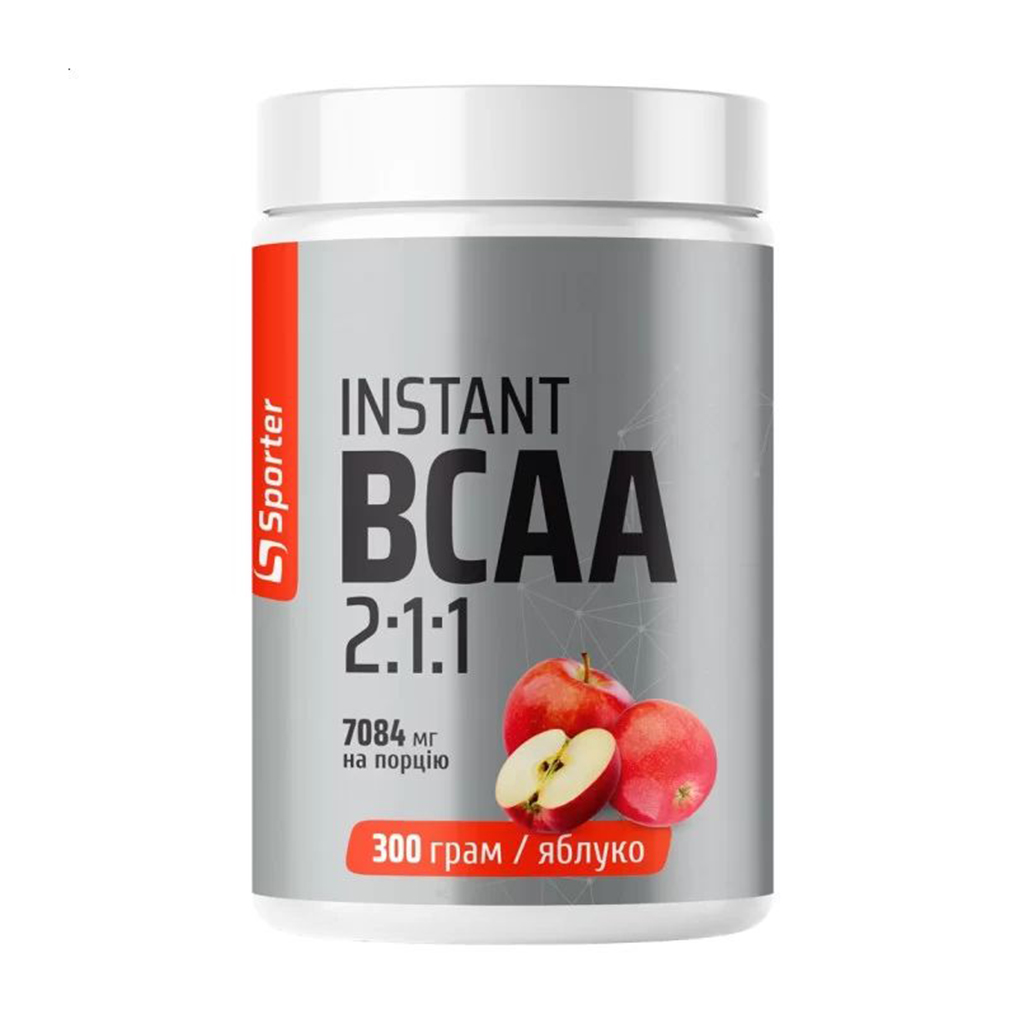 

Амінокислоти Sporter BCAA Instant 2:1:1 Яблуко, в порошку, 300 г