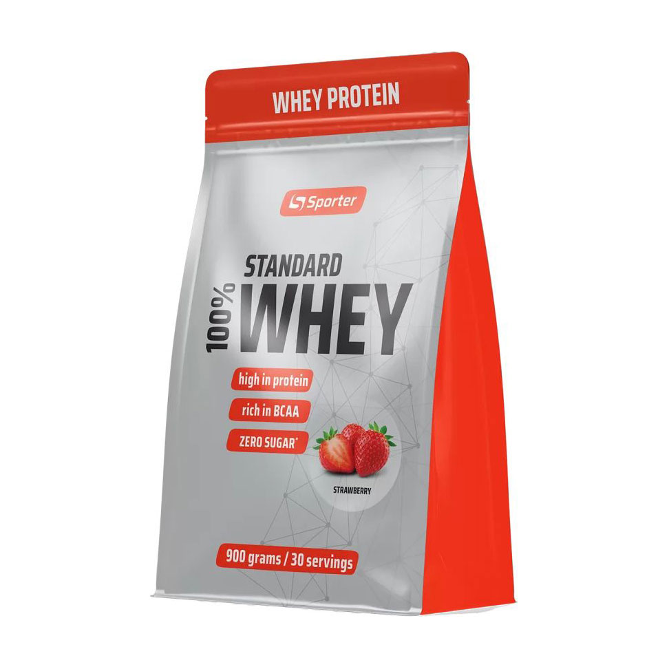 

Протеїн Sporter 100% Standart Whey Полуниця, в порошку, 900 г