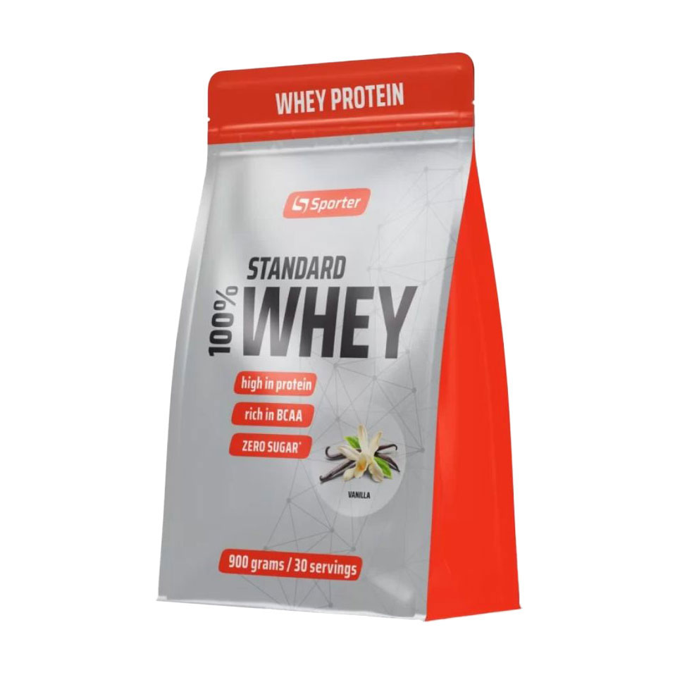 Протеїн Sporter 100% Standart Whey Ваніль, в порошку, 900 г
