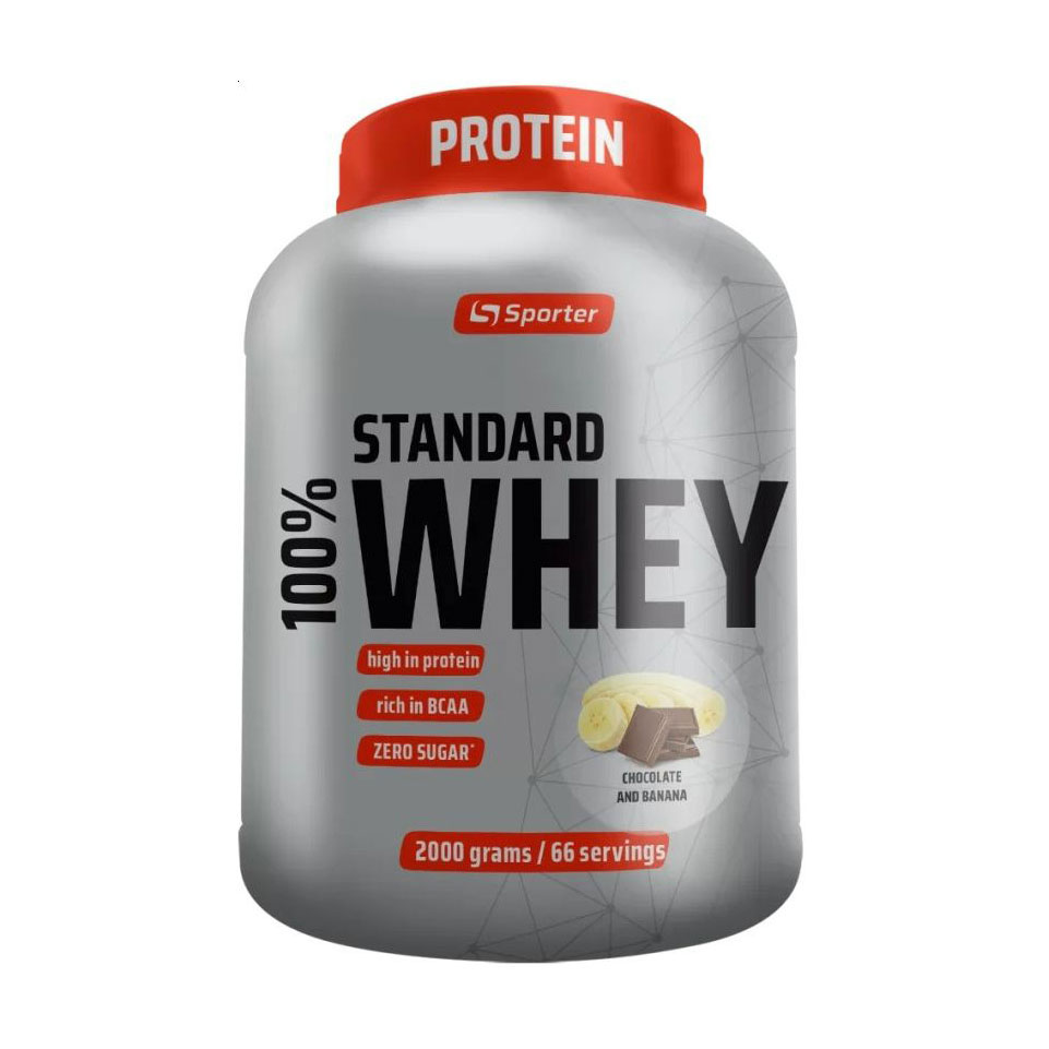 Протеїн Sporter 100% Standart Whey Шоколад з бананом, в порошку, 2 кг