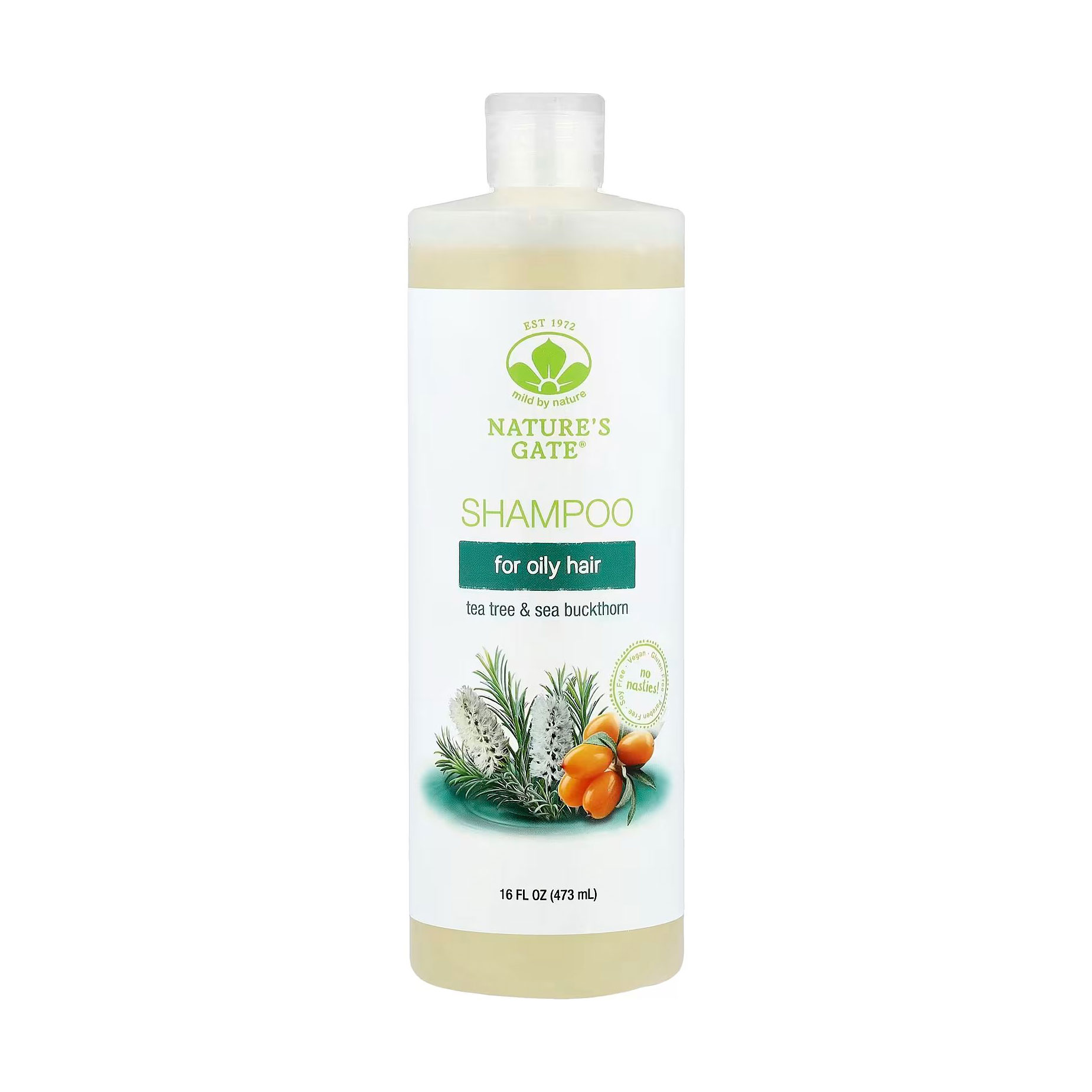 

Шампунь mild by nature Nature's Gate Shampoo для жирного волосся, з чайним деревом та обліпихою, 473 мл