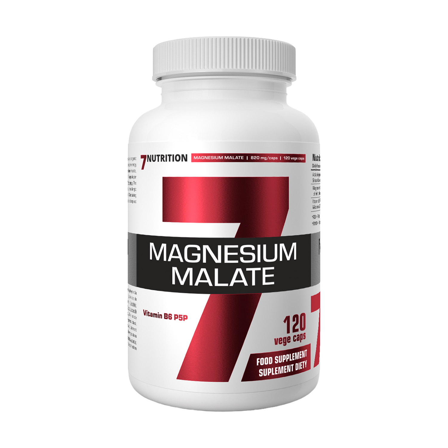 

Магній малат 7Nutrition Magnesium Malate, 120 вегетаріанських капсул