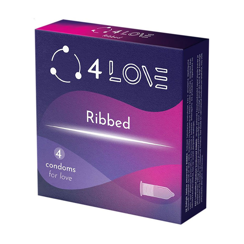 

Презервативи 4LOVE Ribbed ребристі, 4 шт