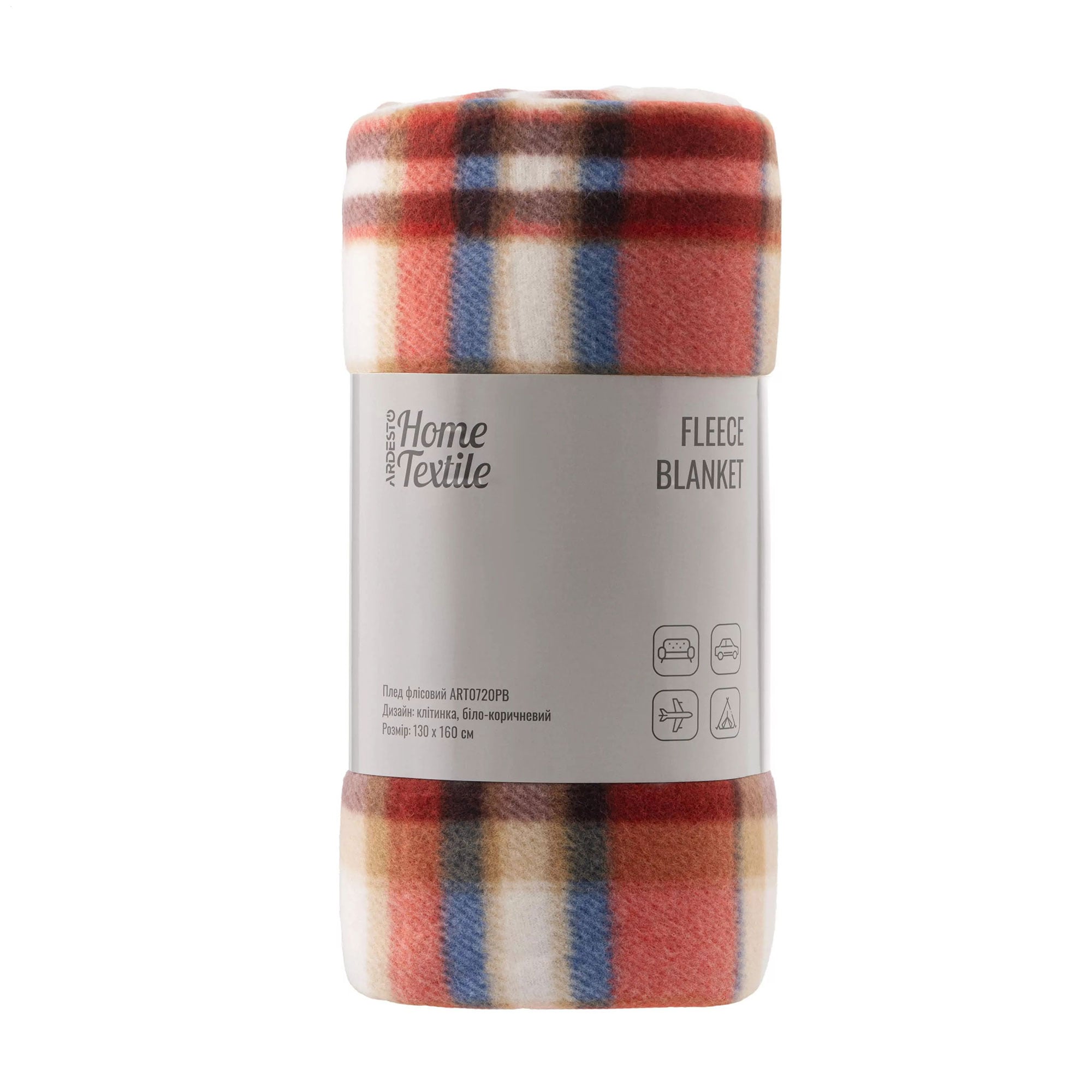 

Плед Ardesto Fleece клітинка біло-коричнева, 130*160 см (ART0720PB)