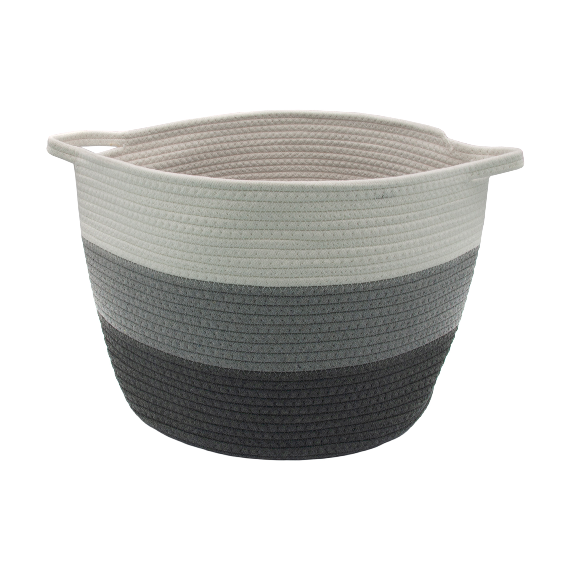 

Кошик-відерце плетений Hold & Home бавовняний, круглий, сіро-білий, 37*27см (HW74802)