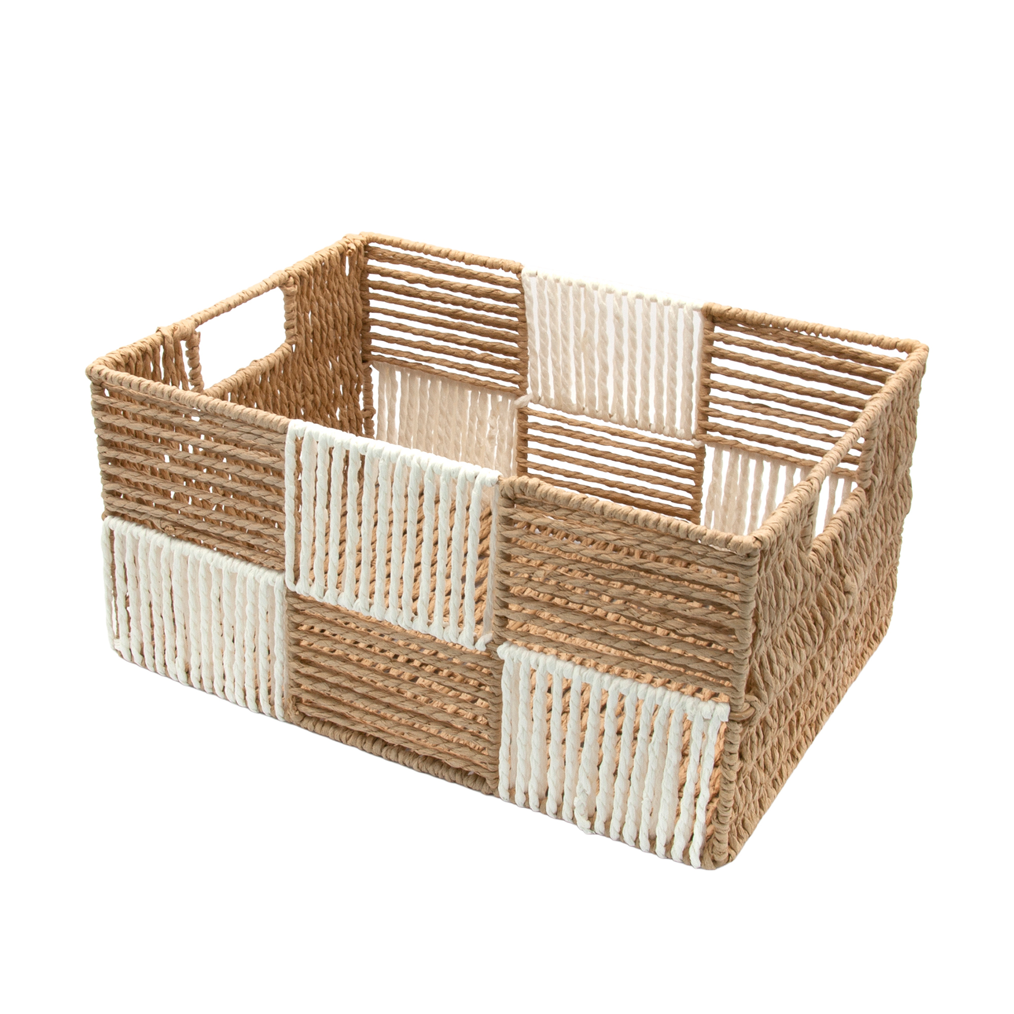 

Кошик плетений Hold & Home прямокутний, біло-бежевий, 35.5*25.5*17 см (HW74793-3)