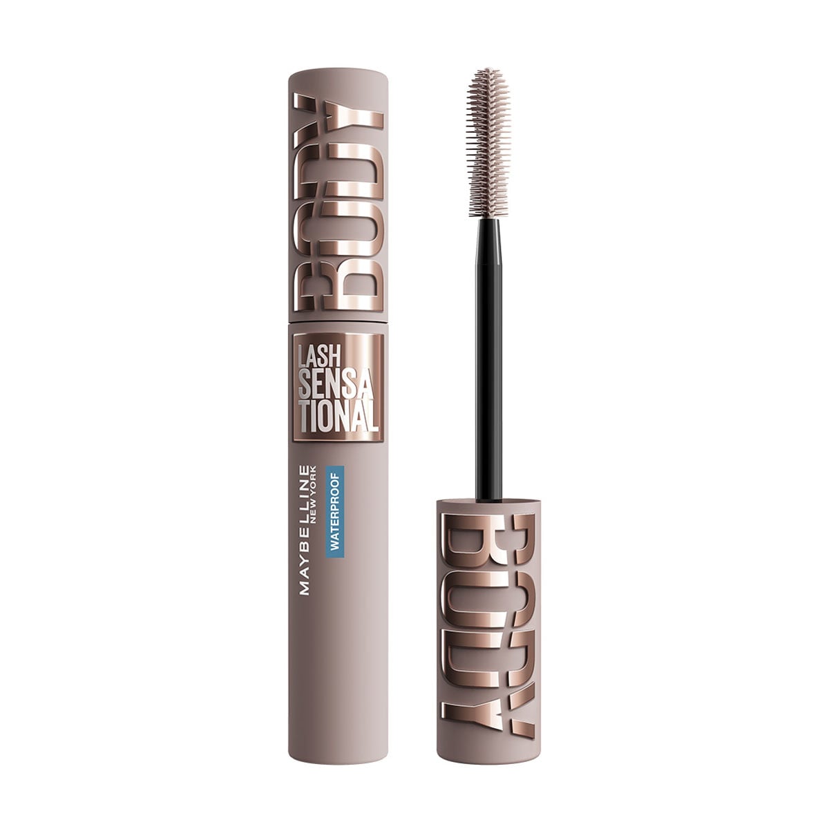 Водостійка туш для вій Maybelline New York Lash Sensational Body Waterproof Mascara Об'єм та підкручення, чорна, 8.4 мл