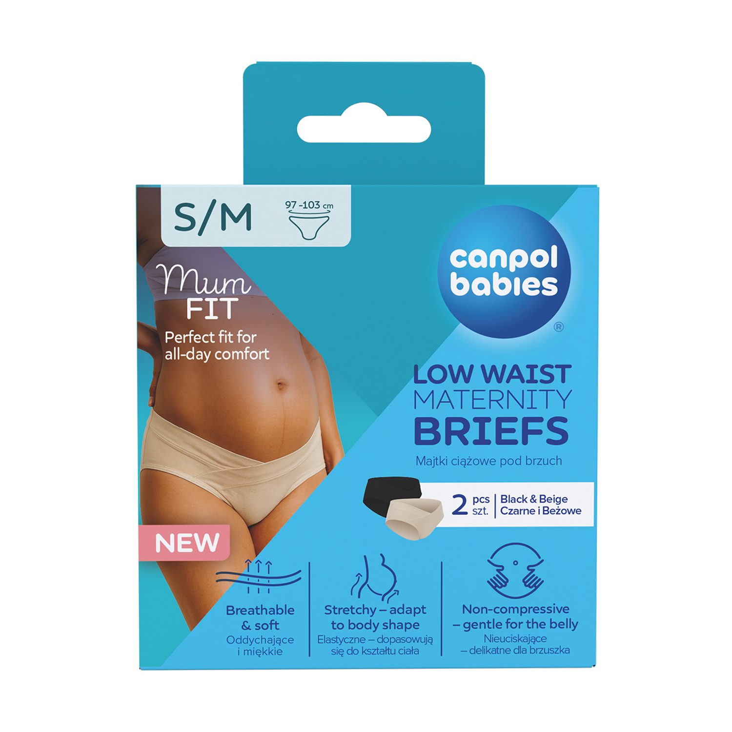 

Трусики для вагітних під живіт Canpol Babies Mum Fit розмір S/M (97-103 см), 2 шт